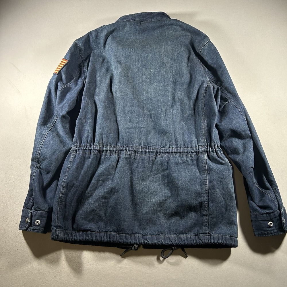 Polo Ralph Lauren Military Denim Field Jacket Hooded US RL Flag Utility Mens M - Picture 10 of 13